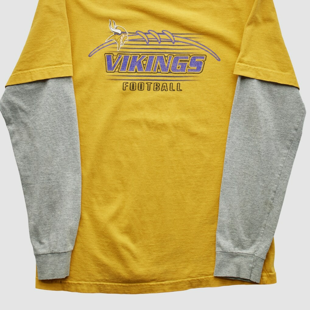 Minnesota Vikings NFL 2000s Long Sleeve T-shirt Yellow Yth L Real Vintage | Fanatics