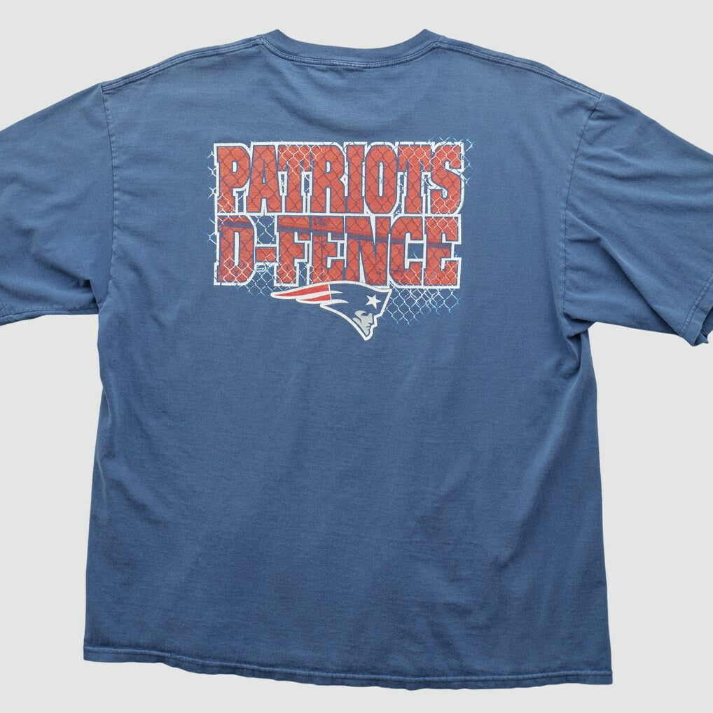New England Patriots 2000s T-shirt Blue Vintage | Fanatics