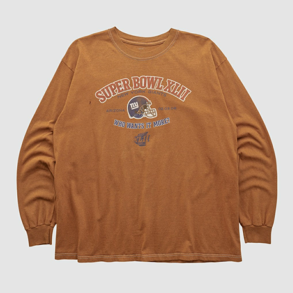 Super Bowl XLII 2008 Long Sleeve T-shirt Clay Vintage | Fanatics