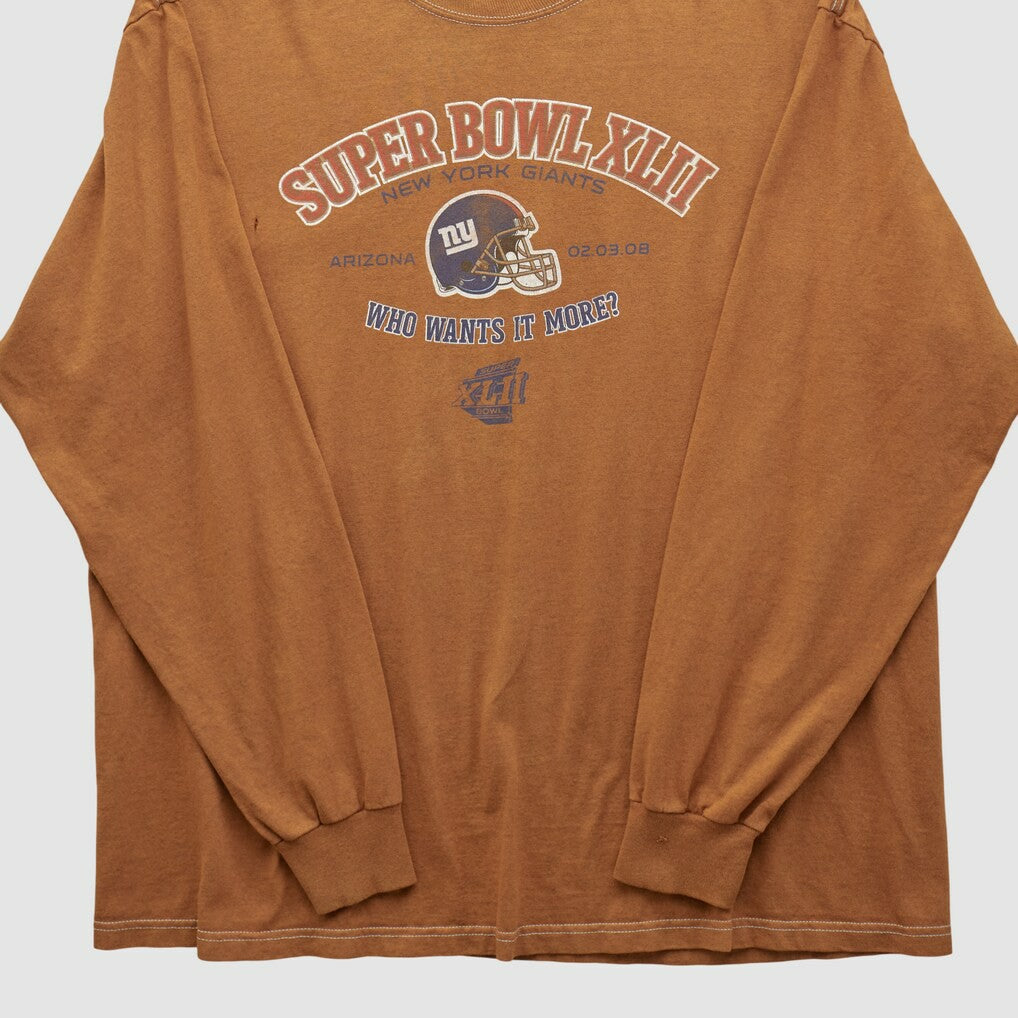 Super Bowl XLII 2008 Long Sleeve T-shirt Clay Vintage | Fanatics