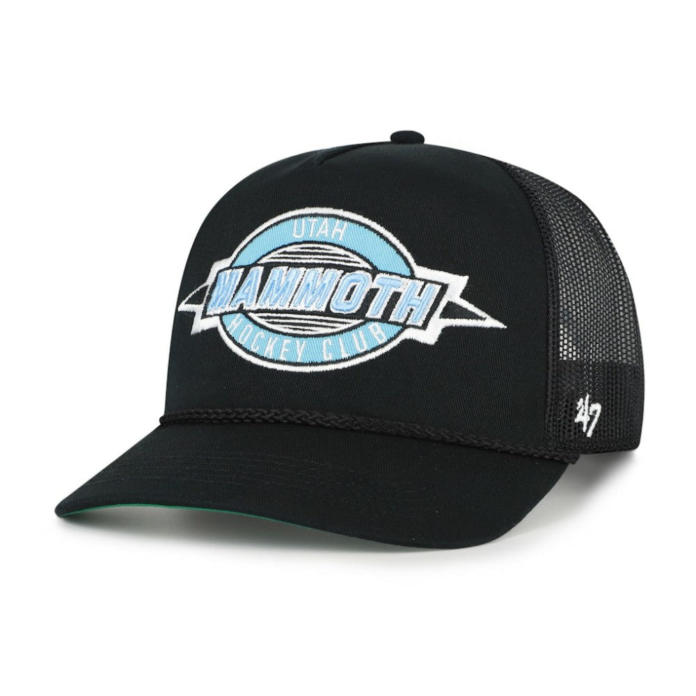 Utah Mammoth '47 Frame Out Mesh Rope Hitch Adjustable Hat - Black - NHL