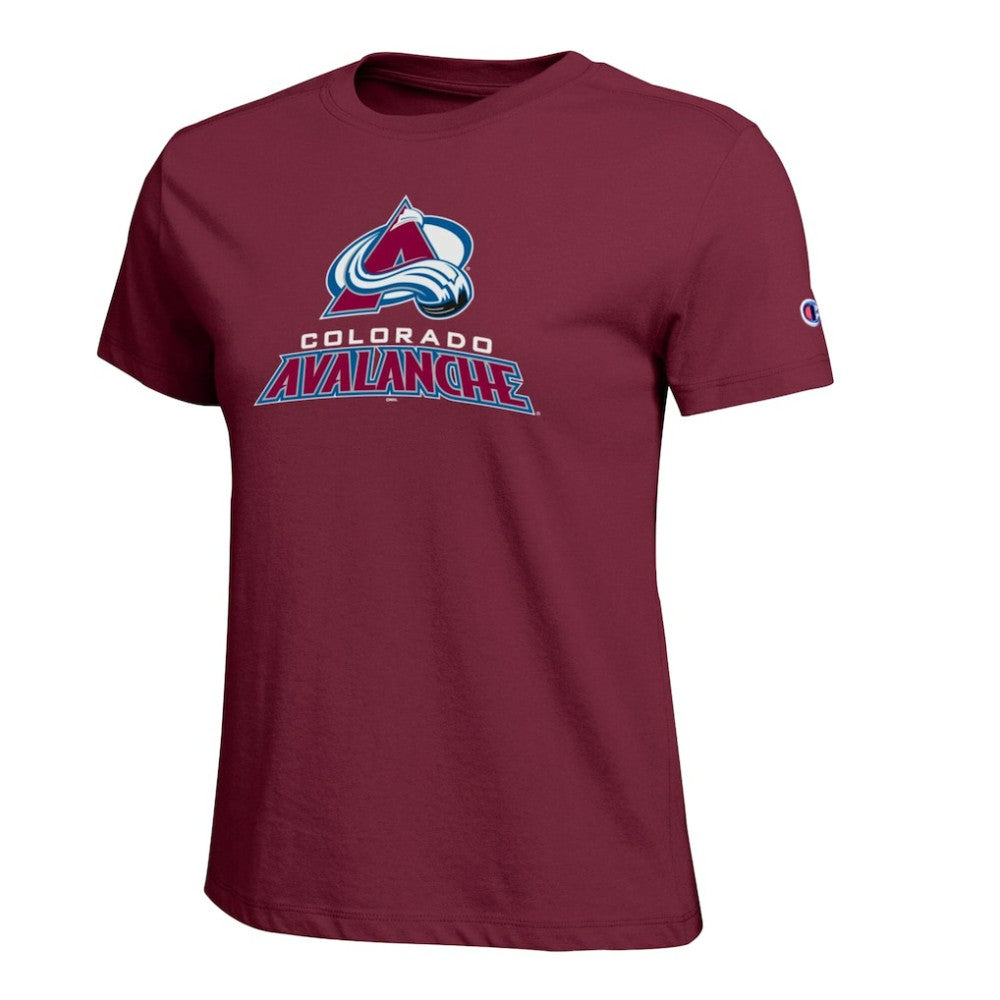 Colorado Avalanche Champion Women's Wordmark Lockup T-Shirt - Burgundy - NHL