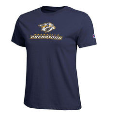 Nashville Predators Champion Women's Wordmark Lockup T-Shirt - Navy - NHL