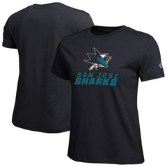 San Jose Sharks Champion Women's Wordmark Lockup T-Shirt - Black - NHL