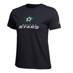 Dallas Stars Champion Women's Wordmark Lockup T-Shirt - Black - NHL