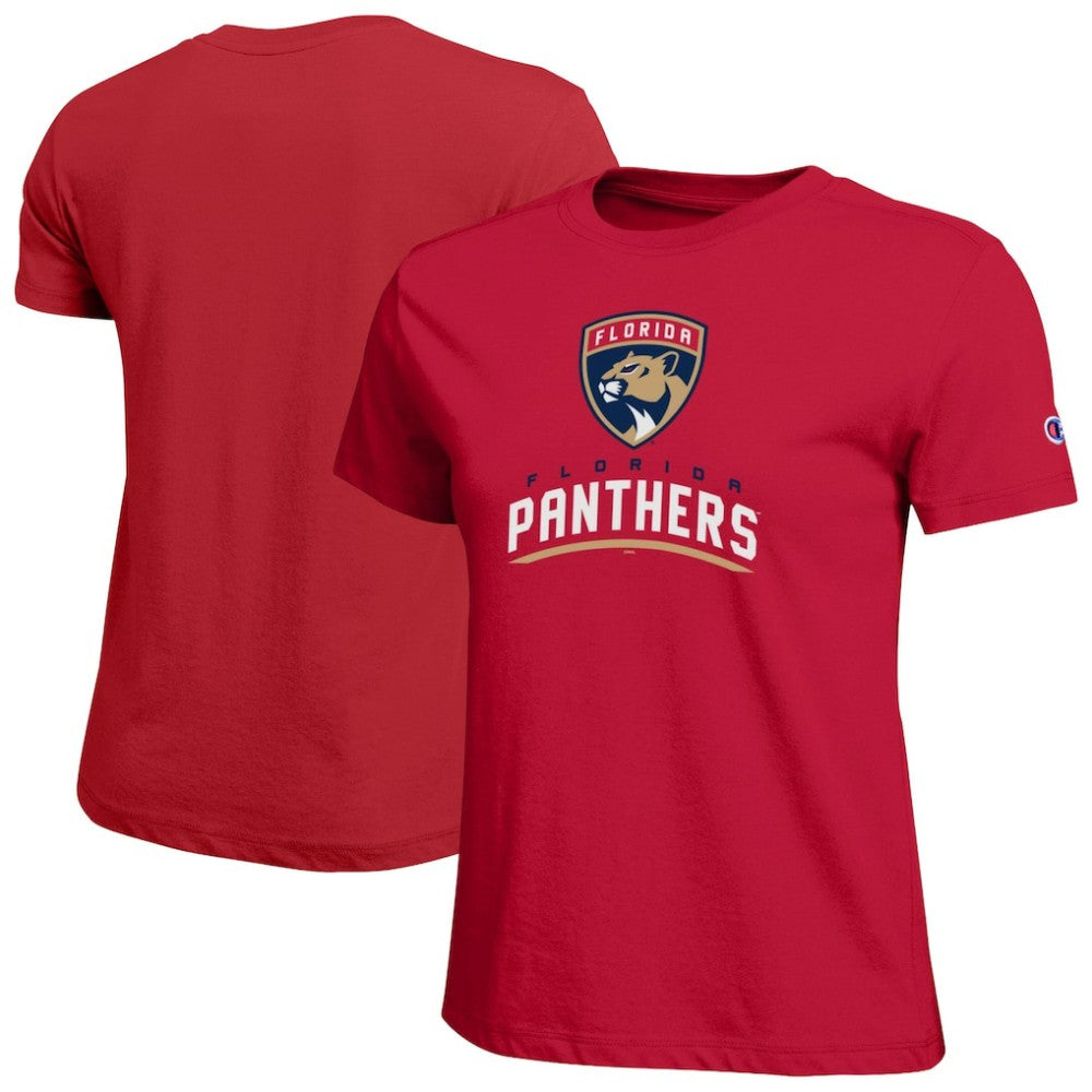 Florida Panthers Champion Women's Wordmark Lockup T-Shirt - Red - NHL