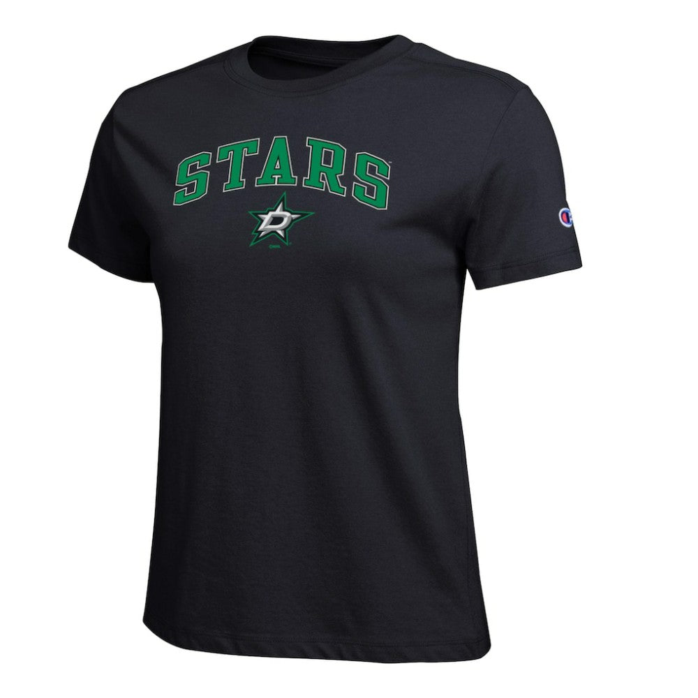 Dallas Stars Champion Women's Arch Mascot Logo T-Shirt - Black - NHL