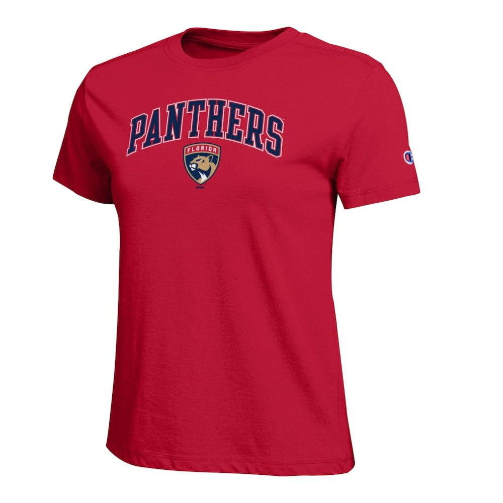 Florida Panthers Champion Women's Arch Mascot Logo T-Shirt - Red - NHL