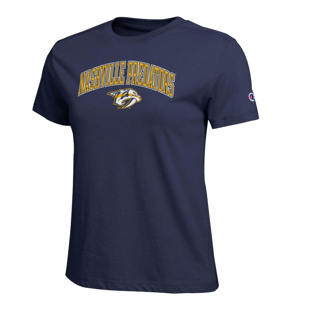 Nashville Predators Champion Women's Arch Mascot Logo T-Shirt - Navy - NHL