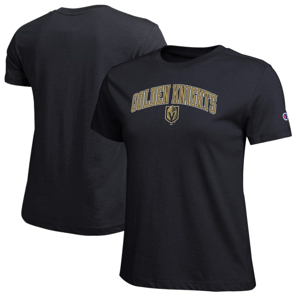 Vegas Golden Knights Champion Women's Arch Mascot Logo T-Shirt - Black - NHL