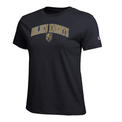 Vegas Golden Knights Champion Women's Arch Mascot Logo T-Shirt - Black - NHL