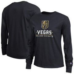 Vegas Golden Knights Champion Women's Wordmark Lockup Long Sleeve T-Shirt - Black - NHL