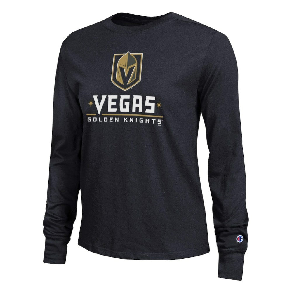 Vegas Golden Knights Champion Women's Wordmark Lockup Long Sleeve T-Shirt - Black - NHL