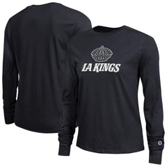 Los Angeles Kings Champion Women's Wordmark Lockup Long Sleeve T-Shirt - Black - NHL