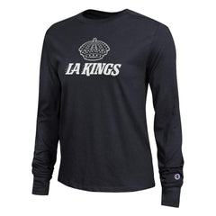 Los Angeles Kings Champion Women's Wordmark Lockup Long Sleeve T-Shirt - Black - NHL