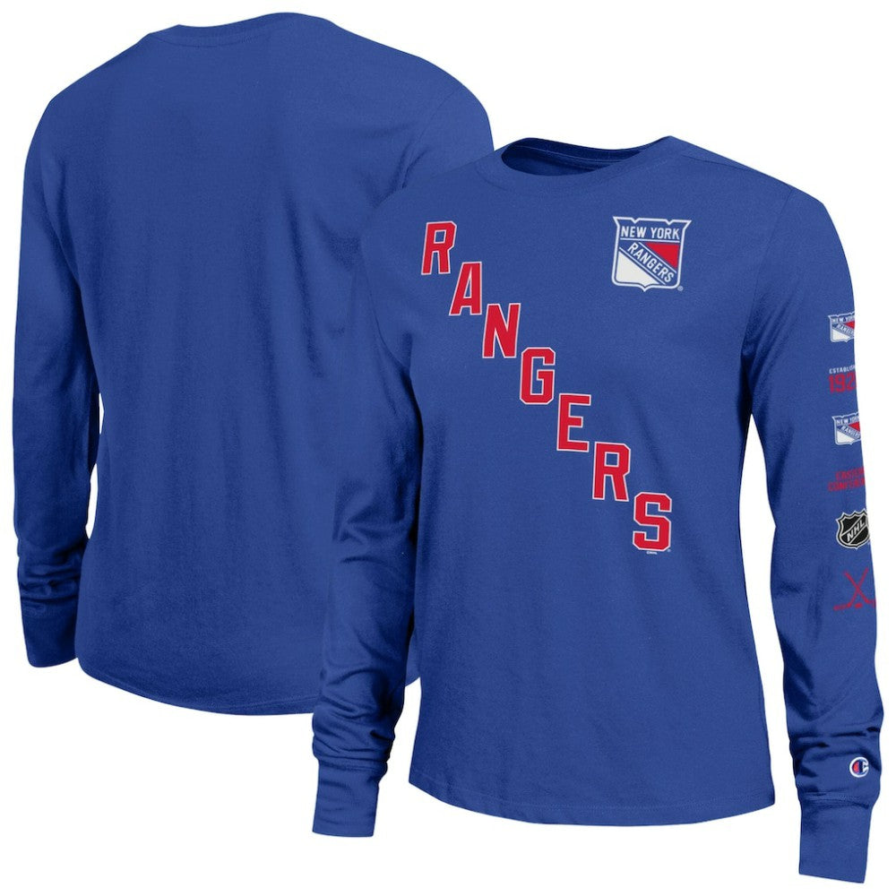 New York Rangers Champion Women's 2-Hit Long Sleeve T-Shirt - Royal - NHL