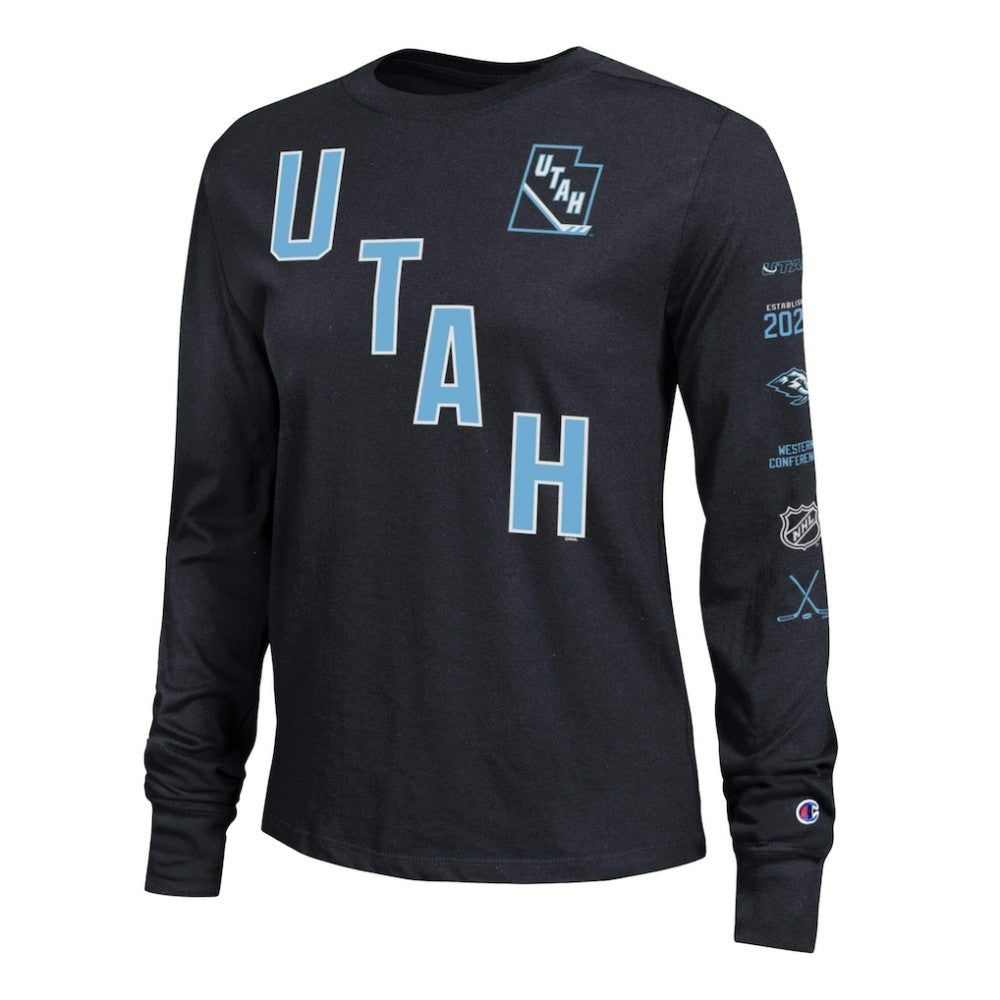 Utah Mammoth Champion Women's 2-Hit Long Sleeve T-Shirt - Black - NHL