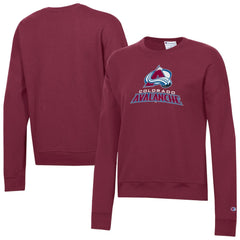 Colorado Avalanche Champion Women's Wordmark Lockup Powerblend Sweatshirt - Burgundy - NHL