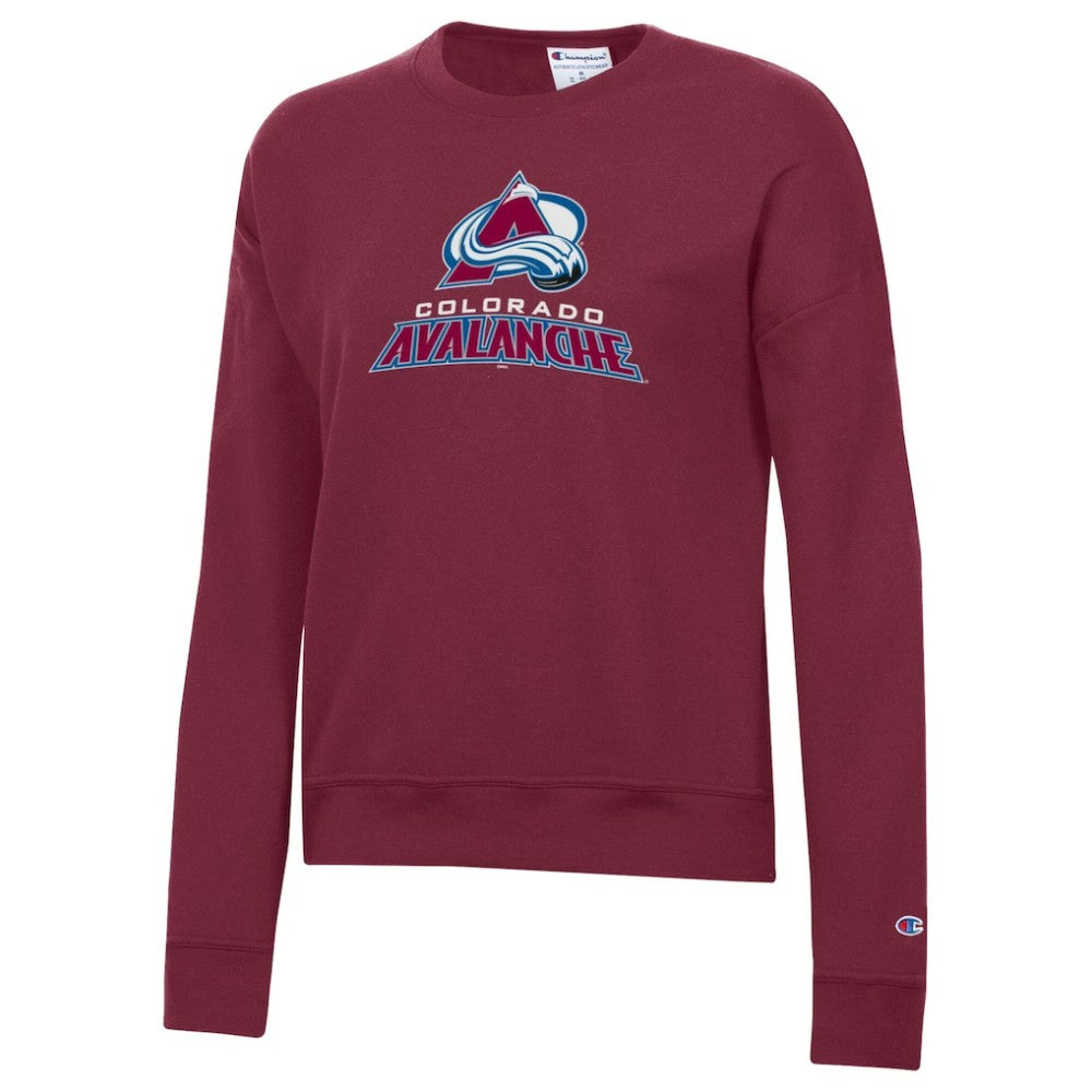 Colorado Avalanche Champion Women's Wordmark Lockup Powerblend Sweatshirt - Burgundy - NHL