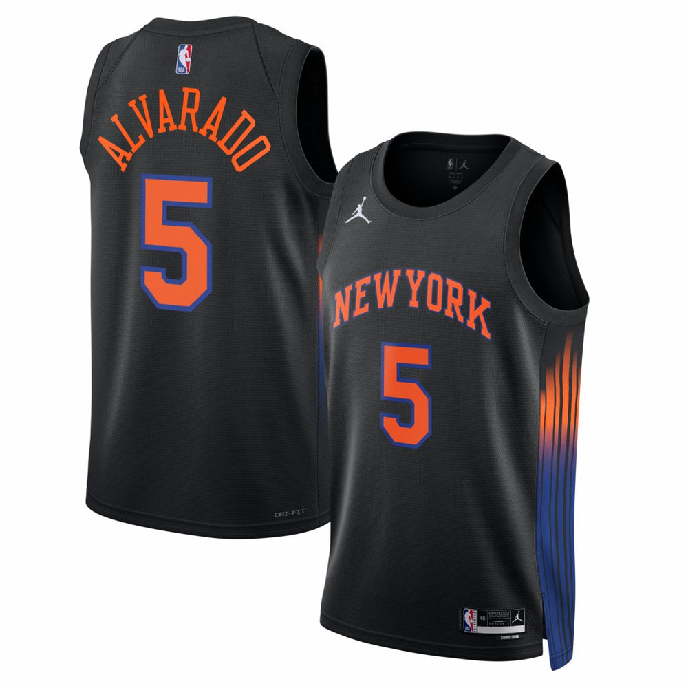 José Alvarado New York Knicks Jordan Brand Unisex Swingman Jersey Statement Edition Black - NBA