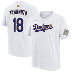 Yoshinobu Yamamoto Los Angeles Dodgers Nike Youth 2026 Gold Collection Name & Number T-Shirt - MLB