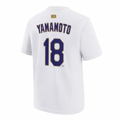 Yoshinobu Yamamoto Los Angeles Dodgers Nike Youth 2026 Gold Collection Name & Number T-Shirt - MLB