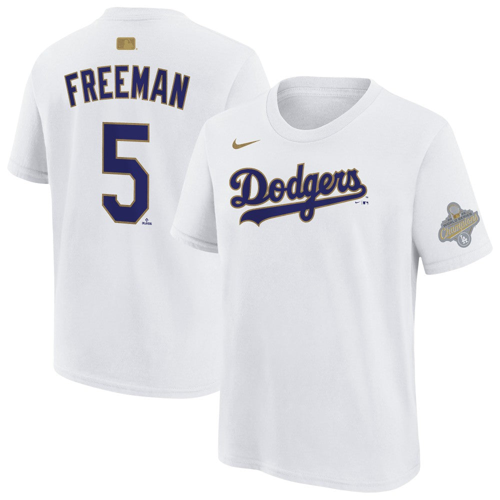 Freddie Freeman Los Angeles Dodgers Nike Youth 2026 Gold Collection Name & Number T-Shirt - MLB