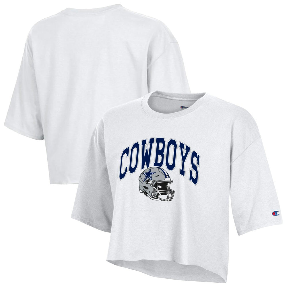 Dallas Cowboys Champion Women's Boyfriend Cropped T-Shirt White | NFL