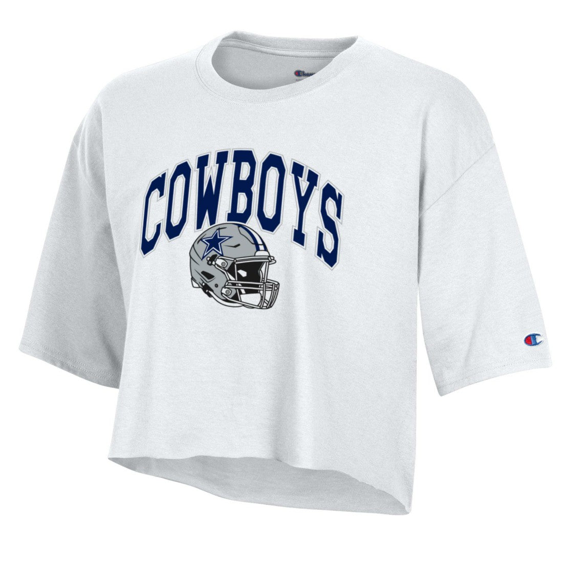 Dallas Cowboys Champion Women's Boyfriend Cropped T-Shirt White | NFL