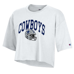 Dallas Cowboys Champion Women's Boyfriend Cropped T-Shirt White | NFL