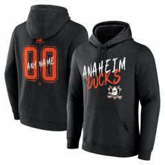 Anaheim Ducks Big & Tall Hustle Personalized Name & Number Hoodie - Black - NHL