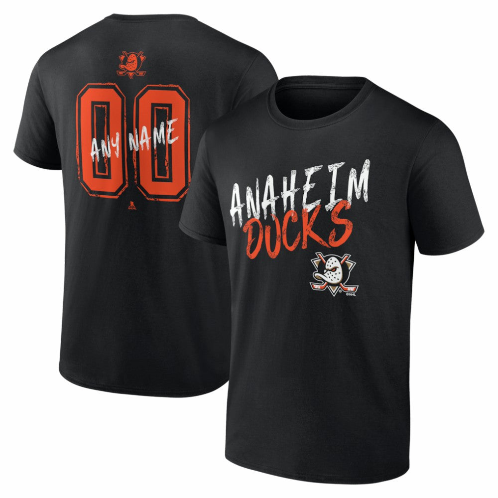 Anaheim Ducks Big & Tall Hustle Personalized Name & Number T-Shirt - Black - NHL