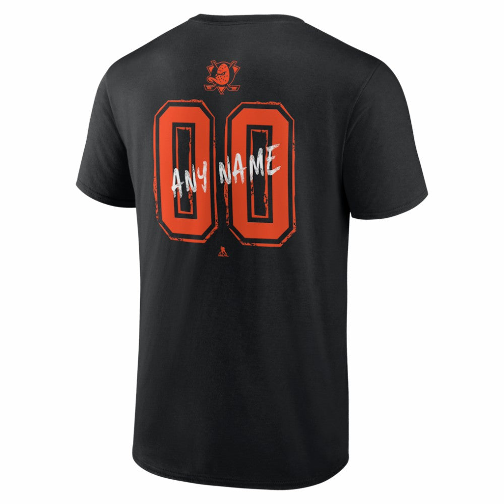 Anaheim Ducks Hustle Personalized Name & Number T-Shirt - Black - NHL