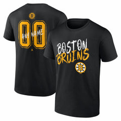 Boston Bruins Big & Tall Hustle Personalized Name & Number T-Shirt - Black - NHL