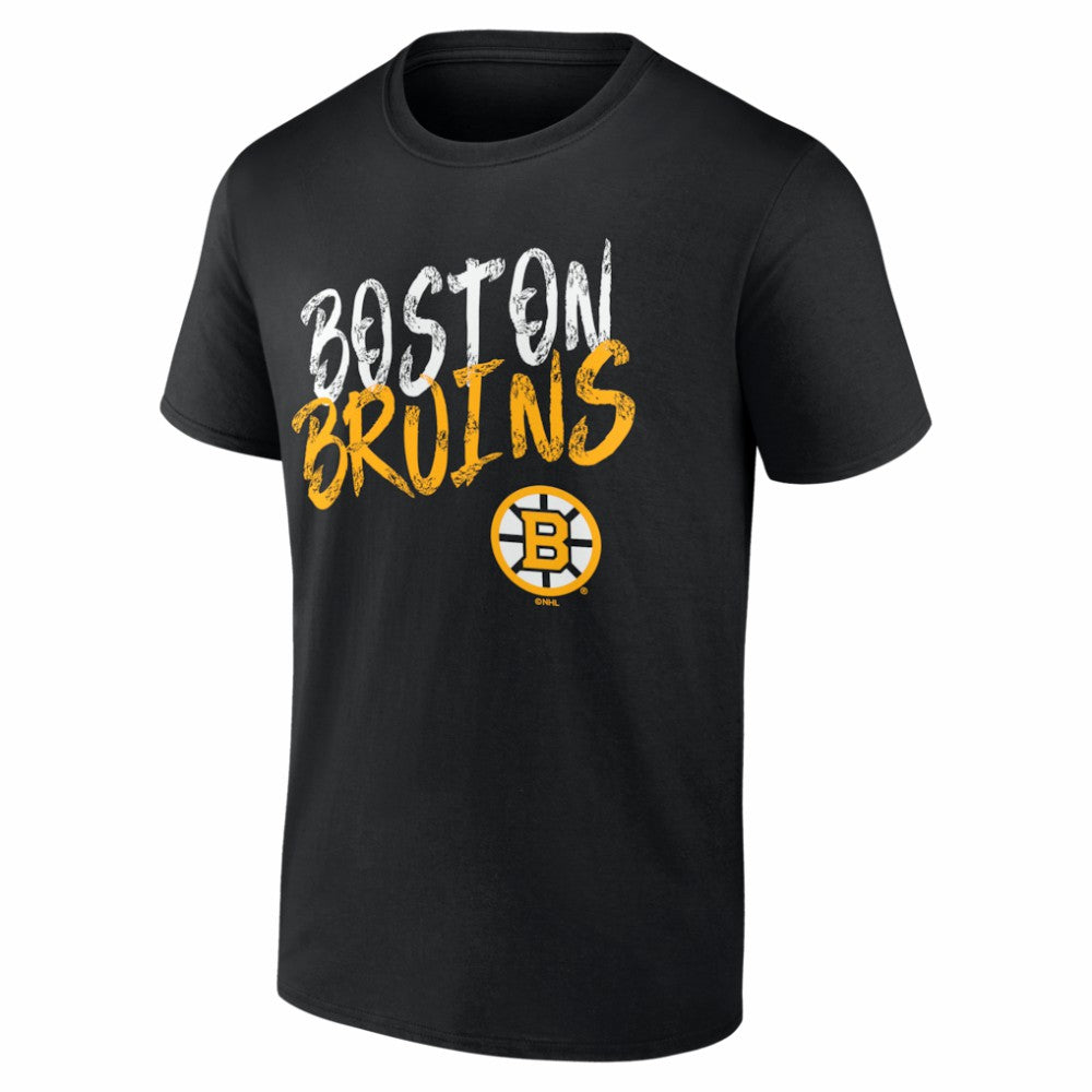 Boston Bruins Big & Tall Hustle Personalized Name & Number T-Shirt - Black - NHL