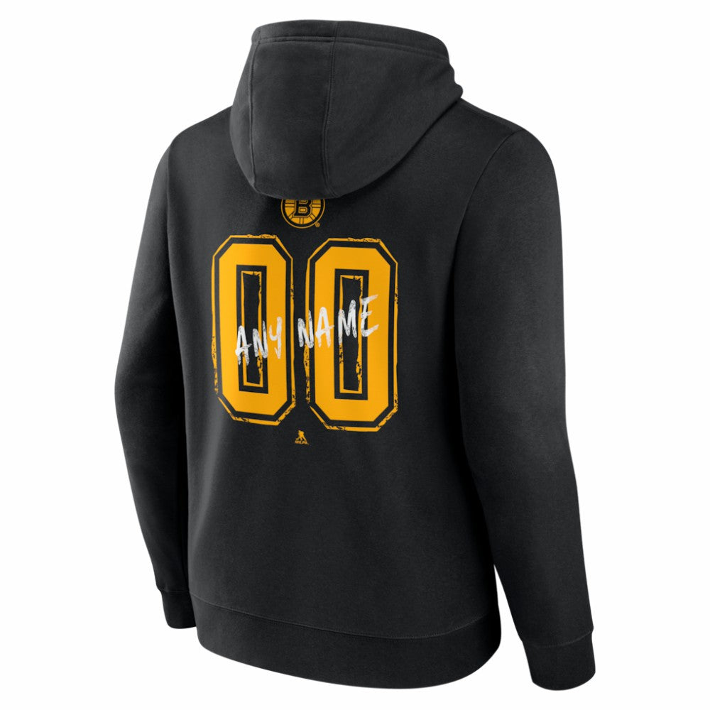 Boston Bruins Hustle Personalized Name & Number Hoodie - Black - NHL