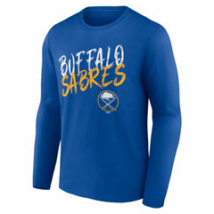 Buffalo Sabres Hustle Personalized Name & Number Long Sleeve T-Shirt - Royal - NHL
