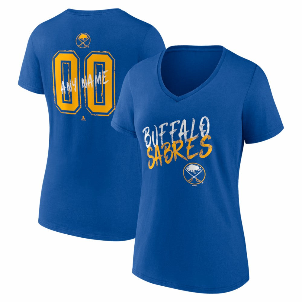 Buffalo Sabres Women's Hustle Personalized Name & Number V-Neck T-Shirt - Royal - NHL