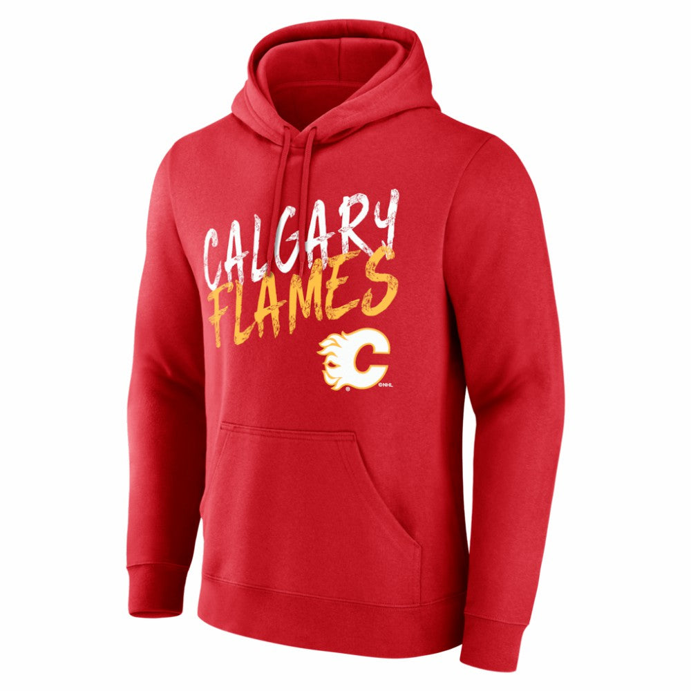 Calgary Flames Hustle Personalized Name & Number Hoodie - Red - NHL