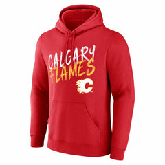 Calgary Flames Hustle Personalized Name & Number Hoodie - Red - NHL