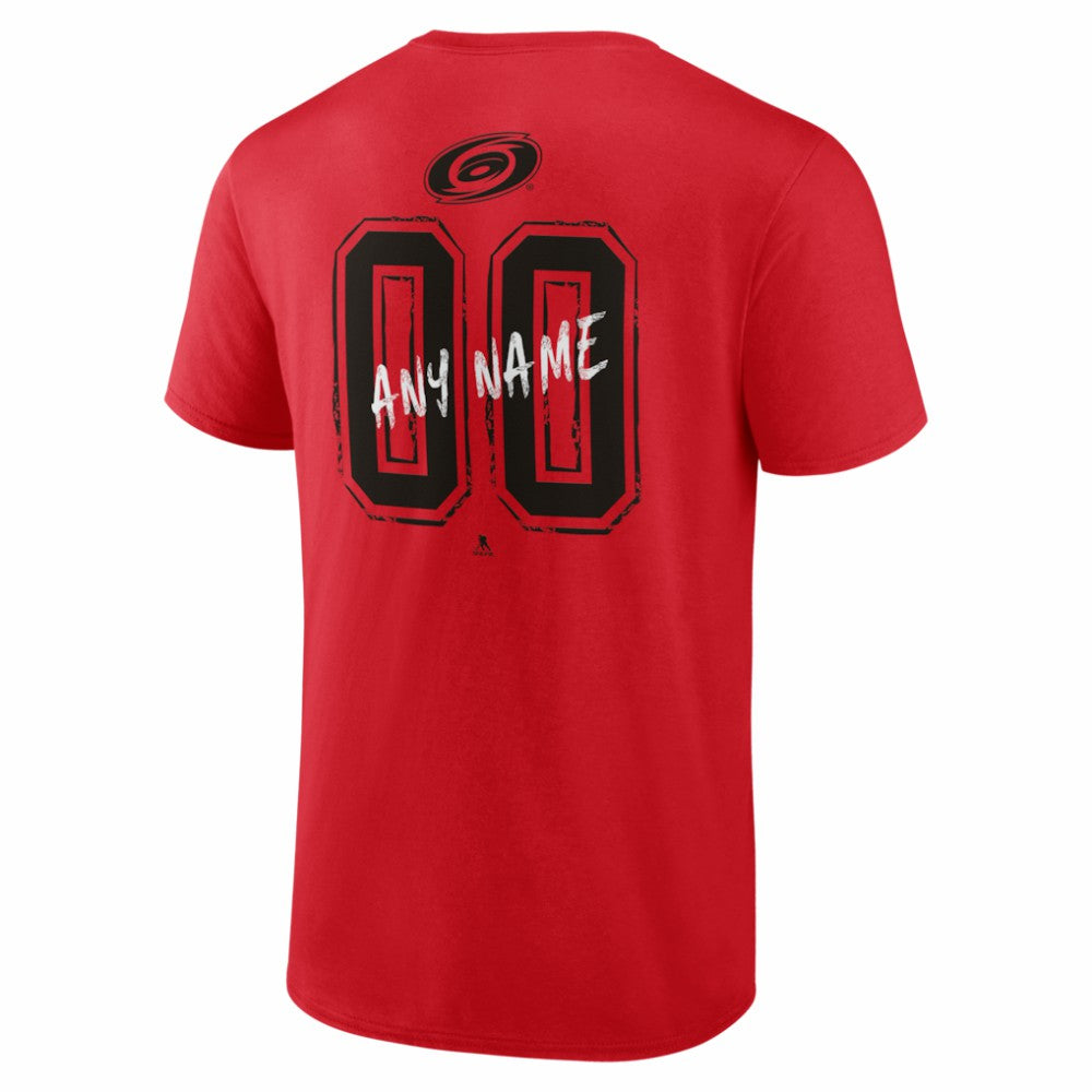 Carolina Hurricanes Big & Tall Hustle Personalized Name & Number T-Shirt - Red - NHL