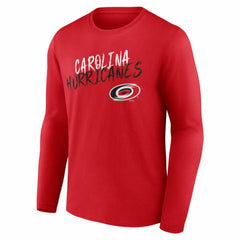 Carolina Hurricanes Hustle Personalized Name & Number Long Sleeve T-Shirt - Red - NHL