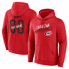 Carolina Hurricanes Hustle Personalized Name & Number Hoodie - Red - NHL