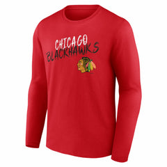 Chicago Blackhawks Hustle Personalized Name & Number Long Sleeve T-Shirt - Red - NHL