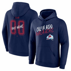 Colorado Avalanche Big & Tall Hustle Personalized Name & Number Hoodie - Navy - NHL