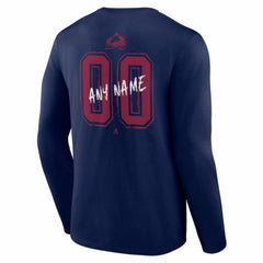 Colorado Avalanche Hustle Personalized Name & Number Long Sleeve T-Shirt - Navy - NHL