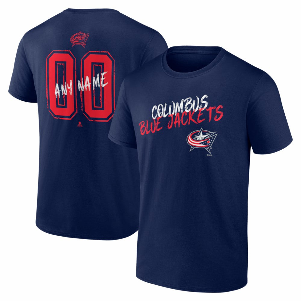 Columbus Blue Jackets Big & Tall Hustle Personalized Name & Number T-Shirt - Navy - NHL