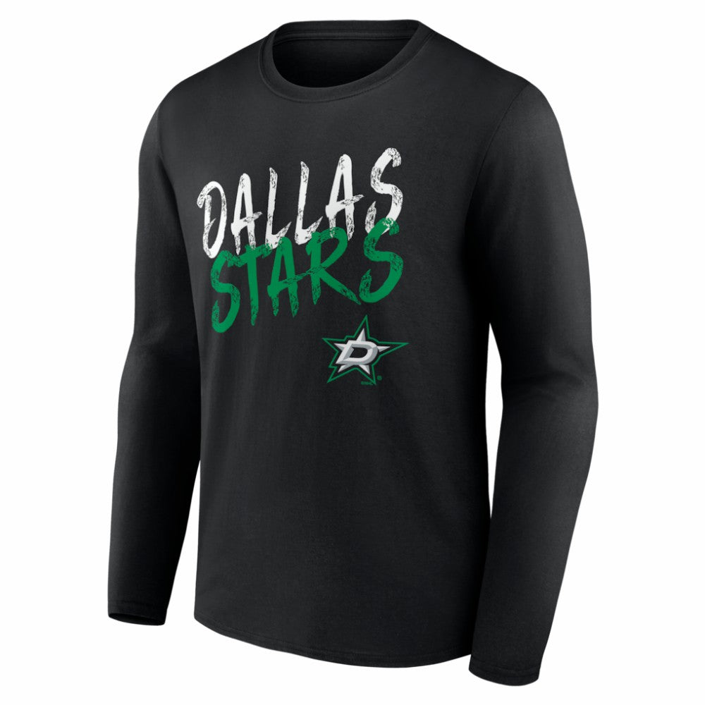 Dallas Stars Hustle Personalized Name & Number Long Sleeve T-Shirt - Black - NHL