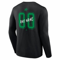 Dallas Stars Hustle Personalized Name & Number Long Sleeve T-Shirt - Black - NHL