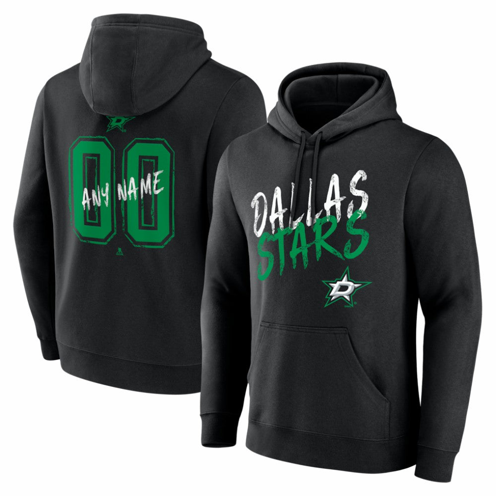 Dallas Stars Hustle Personalized Name & Number Hoodie - Black - NHL